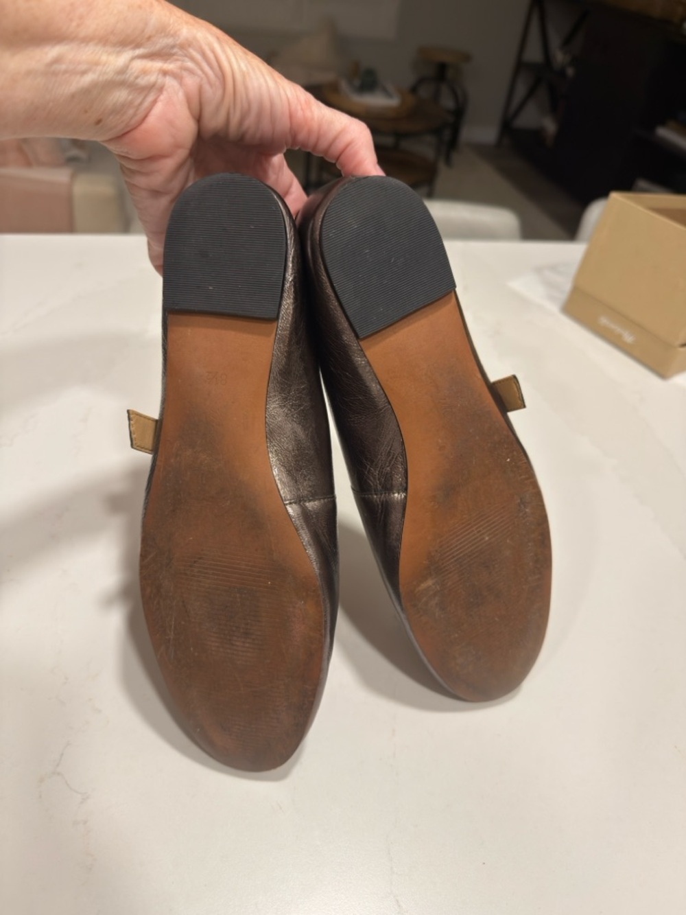 Madewell Leather Mary Jane Flats - Pewter - Picture 10 of 12
